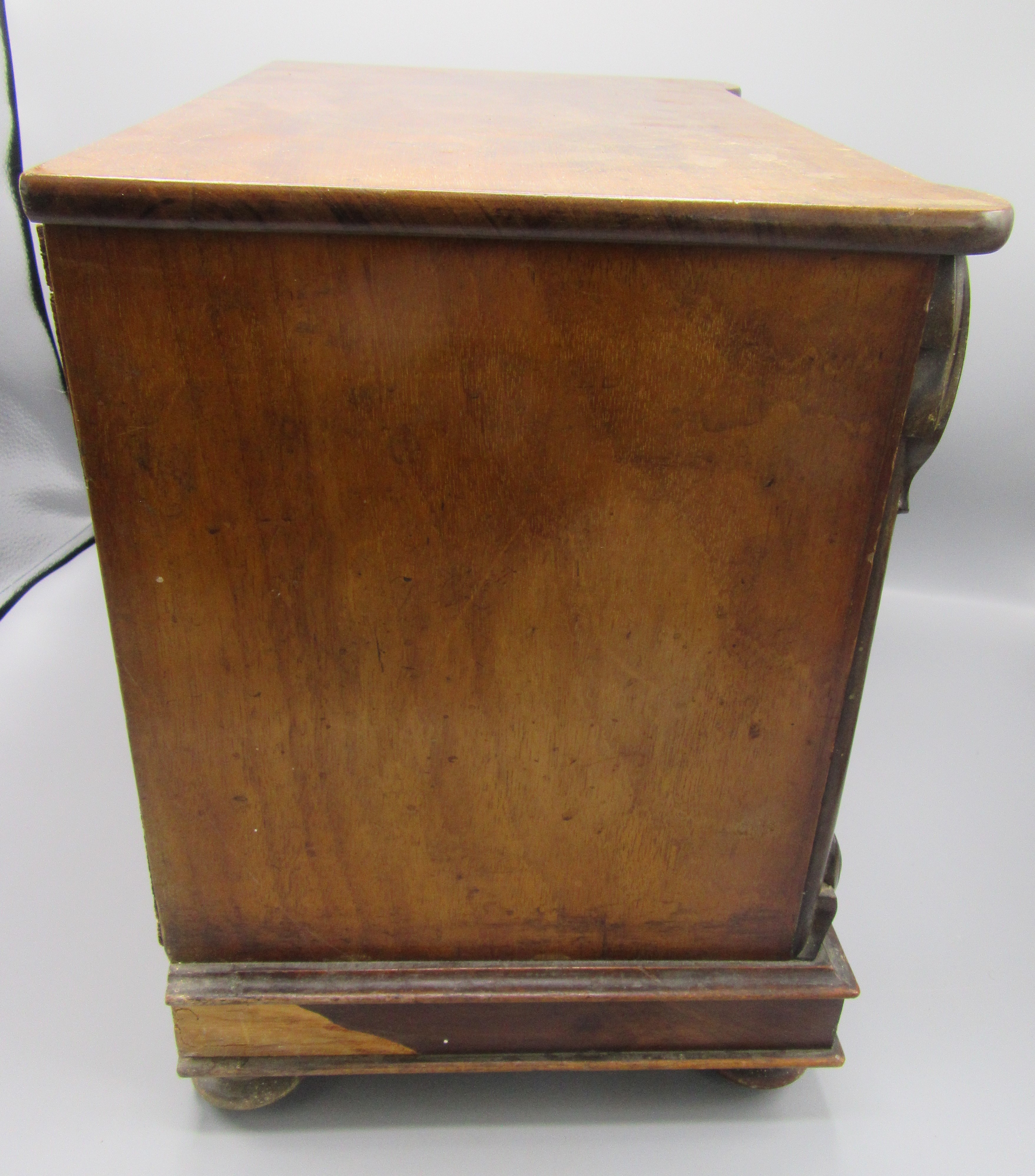 A Victorian mahogany miniature chest of drawers, with three long graduated drawers, - Image 6 of 6