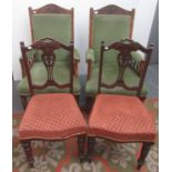 Two pairs of late Victorian chairs.
