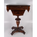 A rosewood work table, early 19th century,
