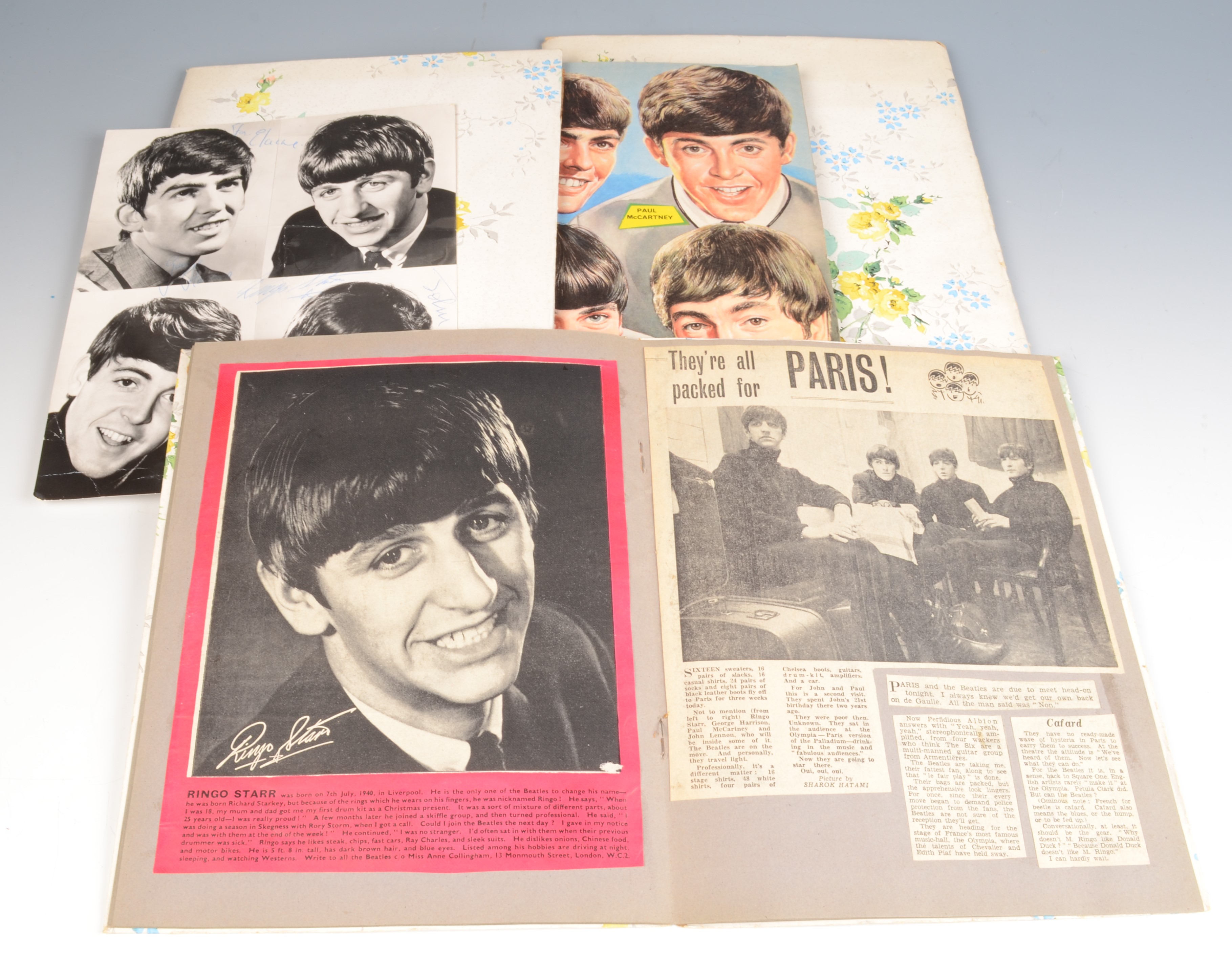 A Beatles signed photograph inscribed 'To Elaine' with the signatures of Ringo Starr,