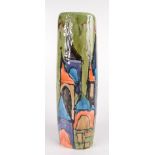 An Italian pottery vase, 20th century, with abstract architectural design,