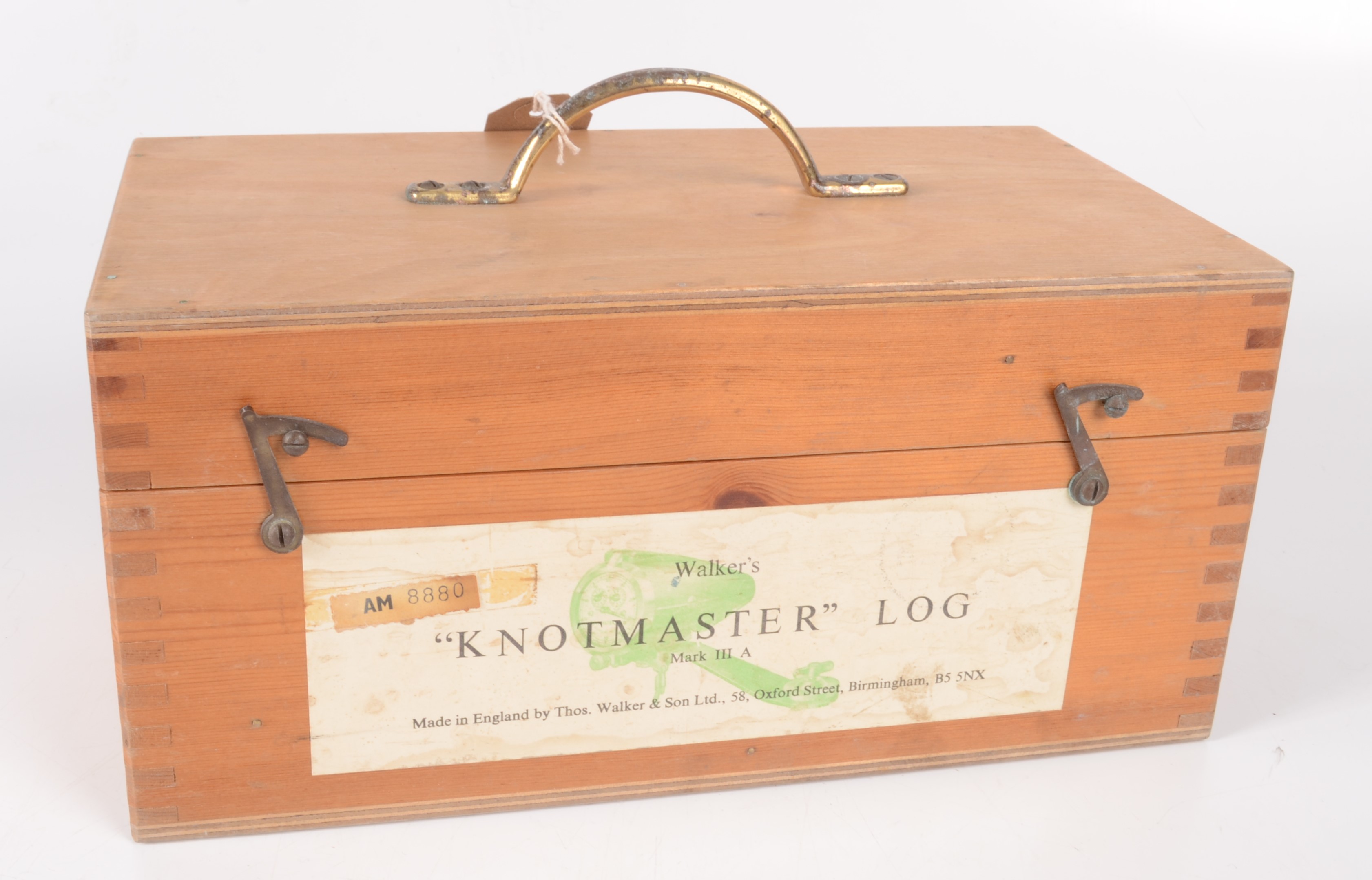 A Walker's 'Knotmaster' log Mark III A, in a fitted pine case, with associated paperwork, - Image 2 of 2