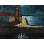 Alan FURNEAUX An Evening Stroll at Porthleven Oil on canvas Signed Inscribed and dated 2017 to