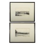 Charles Walter SIMPSON Two ink drawings each from the artists book Harborough Country 12 x 21cm