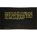 JOSEPH KOSUTH Consciousness Serigraph poster 1991 60 x 100 cm