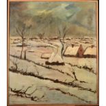 Albert SAVERYS Winter Landscape Oil on canvas Signed 70 x 60cm Condition report:
