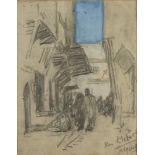 Hercules Brabazon BRABAZON Rue Kleber, Algiers Pencil and watercolour Signed and inscribed 25.