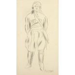 Dame Laura KNIGHT Cossack Pencil drawing Signed 26.