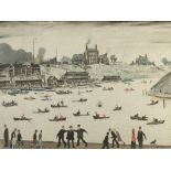 Laurence Stephen LOWRY Crime Lake Limited edition lithograph Signed in pencil and with Fine Art