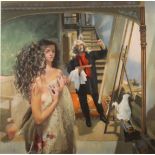 Robert Oscar LENKIEWICZ Painter with Anna/St Antony Theme Lithograph Signed and inscribed (by the