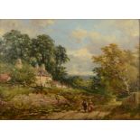 John I SYER A lane near Bath Oil on board Initialled, inscribed to the back. 24.5 x 34.