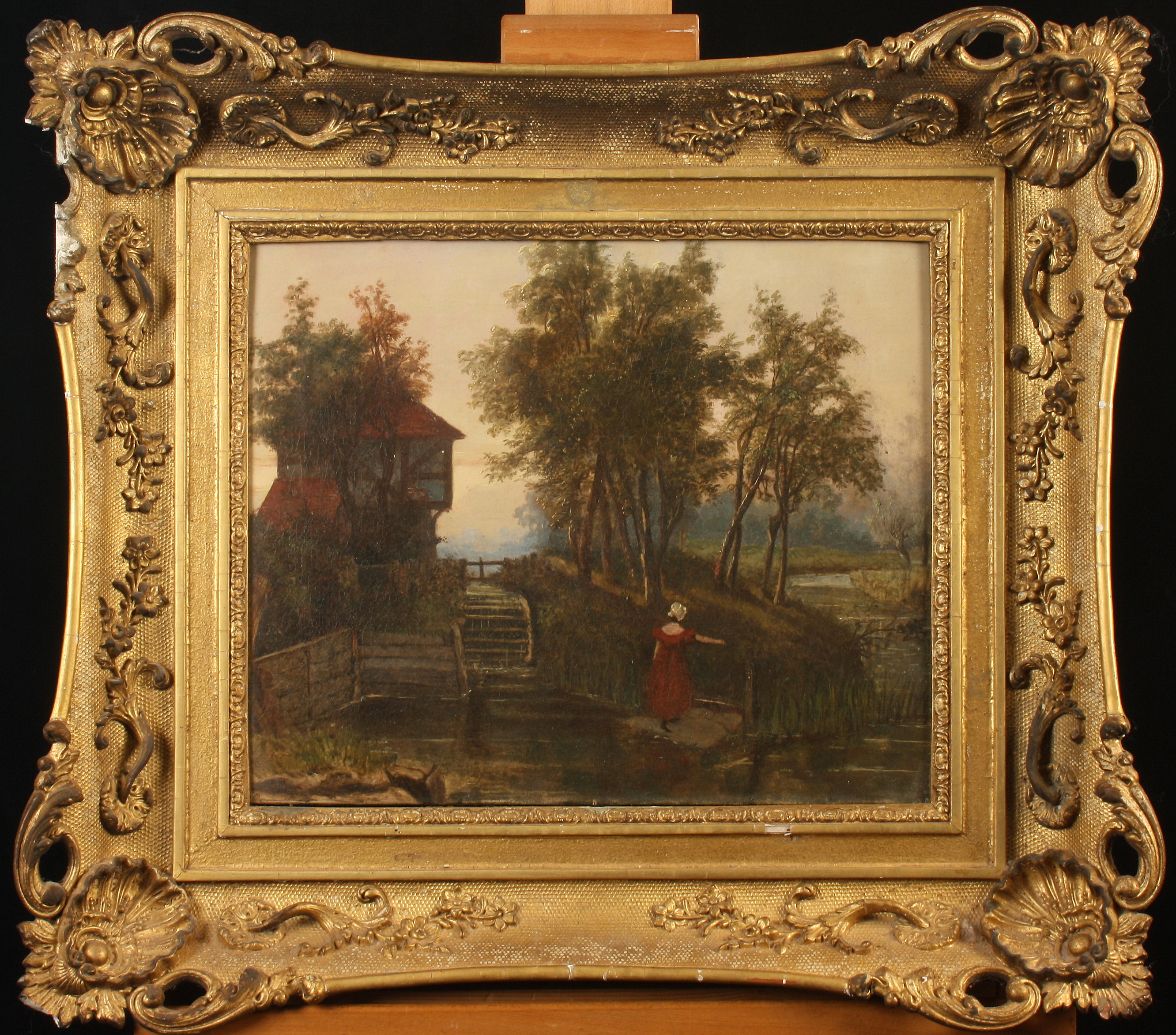 Early 19th century English School The Mill Oil on canvas 35 x 42cm - Image 2 of 2