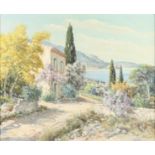 Lucien POTRONAT Cote d'Azur La Napoule Oil on canvas Signed Inscribed to the back 60 x 72cm