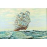 Tea Clipper Oil on canvas Indistinctly signed 60 x 90cm