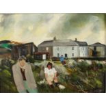 Gill WATKISS Cottage at Lands End Oil on board Signed and dated '91 Further signed and inscribed