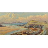 Douglas PINDER The Gannel Watercolour Signed 31 x 66cm