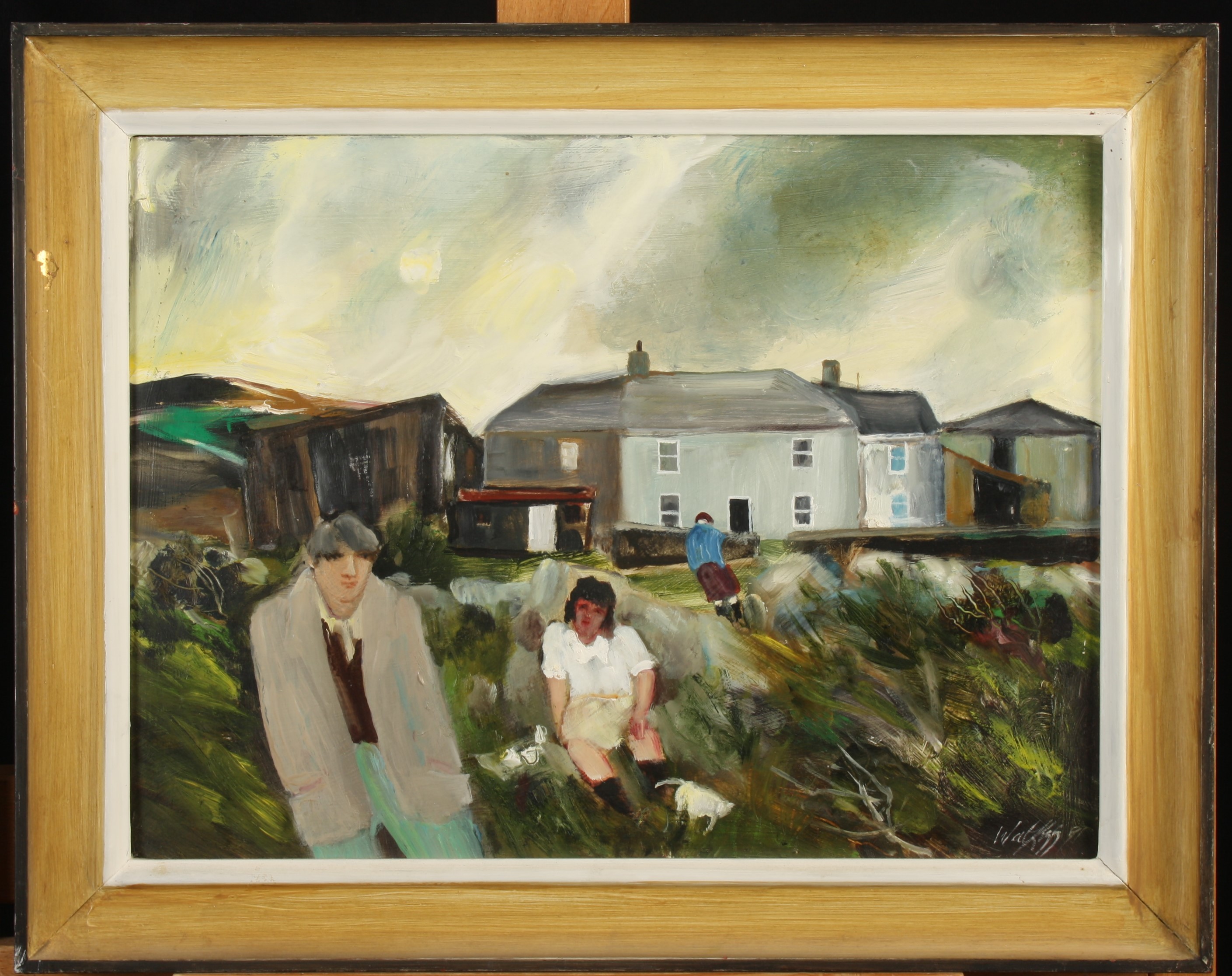 Gill WATKISS Cottage at Lands End Oil on board Signed and dated '91 Further signed and inscribed - Image 2 of 2