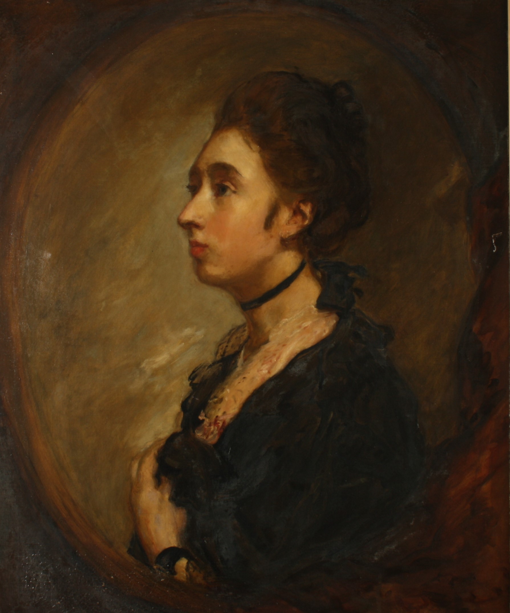 A portrait of Miss Ledger Oil on canvas Inscribed to the back 75 x 60cm Condition