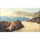 Mary WASTIE View to Portheras Beach Oil on canvas Signed and dated '98 40 x 66cm