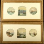 John Francis BRANEGAN Whitby Harbour A series of six watercolours One signed,