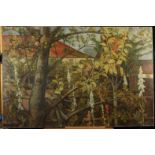 Ken SYMONDS Suburban Garden Oil on board Signed,