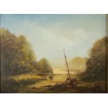 Ted DYER Boats in an estuary Oil on canvas Signed 30 x 40cm Condition report: