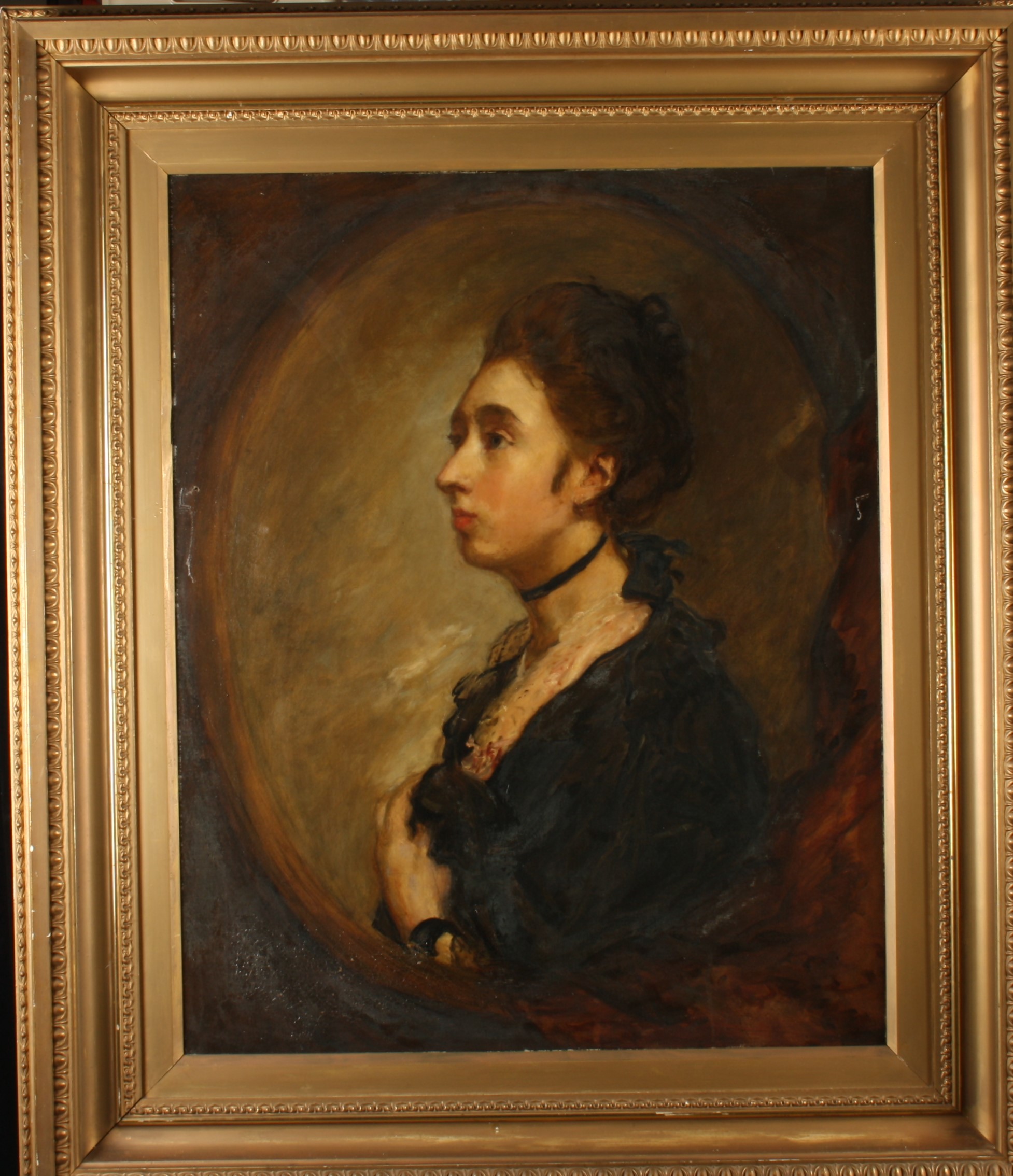 A portrait of Miss Ledger Oil on canvas Inscribed to the back 75 x 60cm Condition - Image 2 of 6