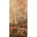 Arthur WHITE Woodland Watercolour Signed 40 x 21cm Together with a mixed media work by Andrzej