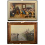 J ODER Victorian Schoolroom Oil on canvas Signed Together with a Dutch School oil,