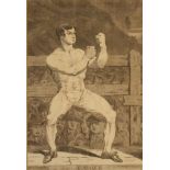 After James GILLRAY A 19th century print of the famous boxer Mendoza 44 x 29.