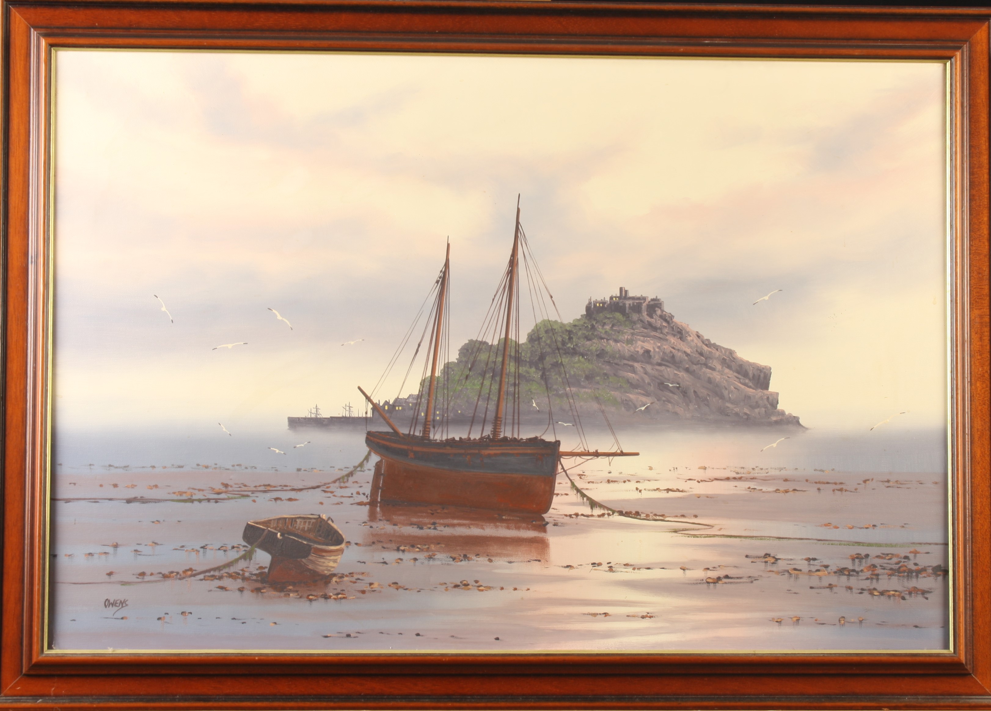 David DYER St Michael's Mount Oil on canvas Signed Together with a small oil by Ted Dyer - Image 2 of 2