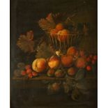 Dutch School Still life of fruit on a ledge 19th century oil on metal 40 x 30cm