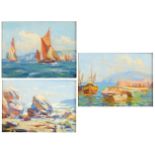 Howard BARRON Three Cornish coastal scenes Each oil on board Each monogrammed Each 10 x 13cm