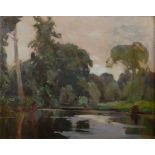 Stanley Horace GARDINER Woodland pool Oil on board Signed 31.