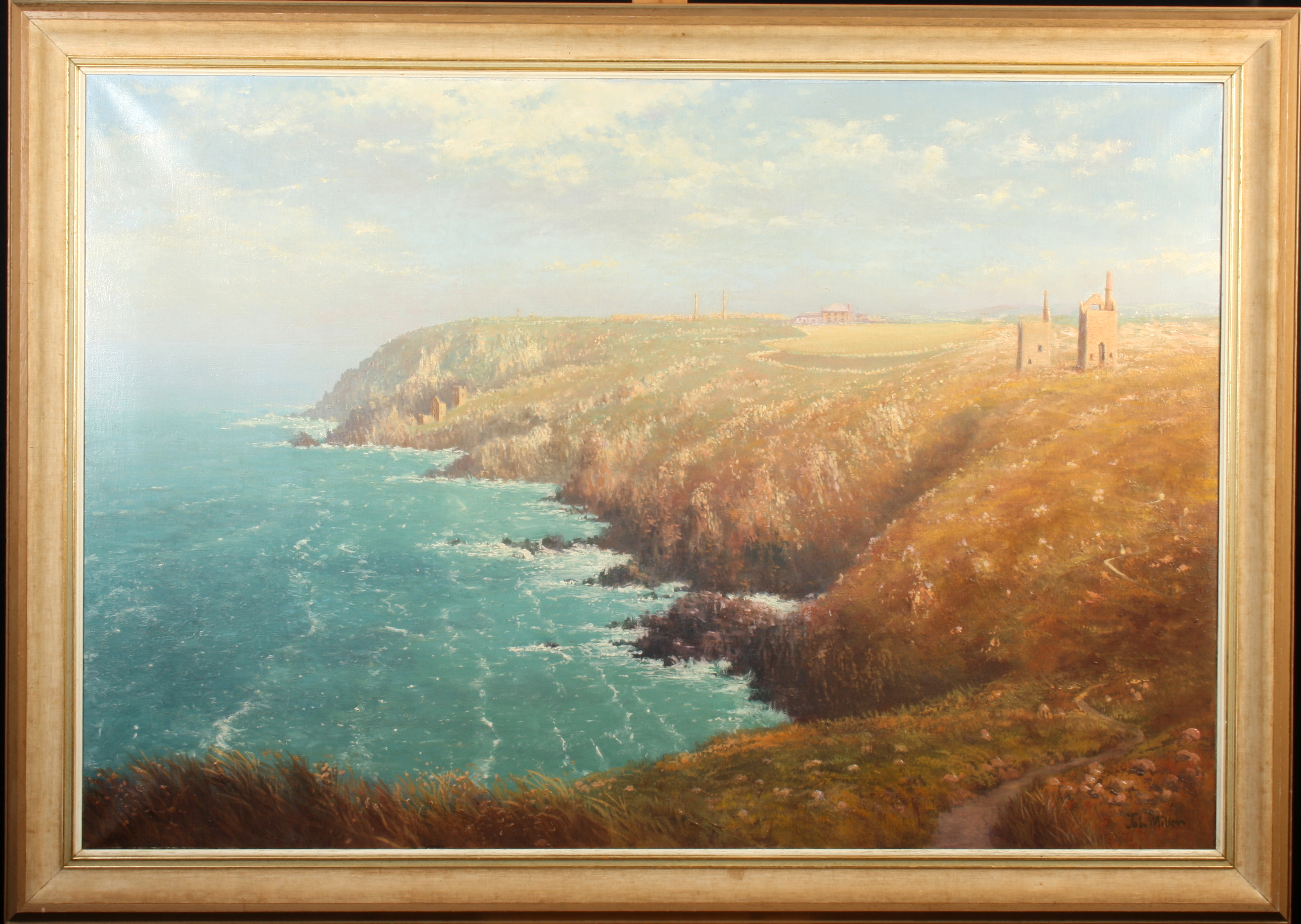 John MILLER Botallack Coast Oil on canvas Signed 76 x 112cm - Image 2 of 2