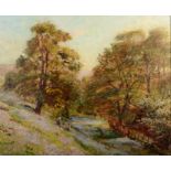 Herbert F. ROYLE The Edge of the Bluebell Wood Oil on canvas Signed 47.