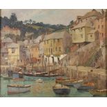 Ellis Luciano SILAS Mevagissey Oil on canvas Signed To the back a harbour scene,