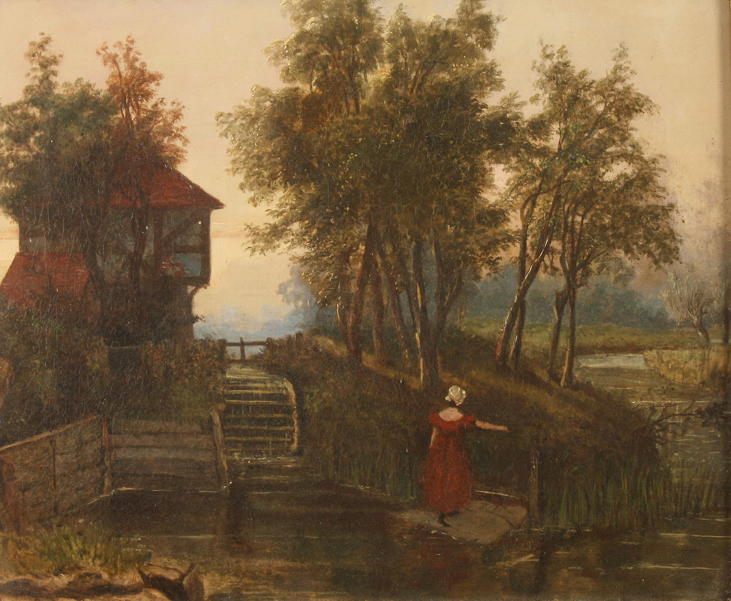 Early 19th century English School The Mill Oil on canvas 35 x 42cm