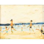 Simeon STAFFORD Fun on the beach Oil on panel Signed 20 x 24cm Condition report: