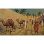 Giovanni BARBARO Walls of Mogador Watercolour Signed and inscribed 20 x 32.