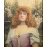 H VINCENTI? Portrait of a beauty Oil on canvas Signed and dated (18)96 60 x 50cm