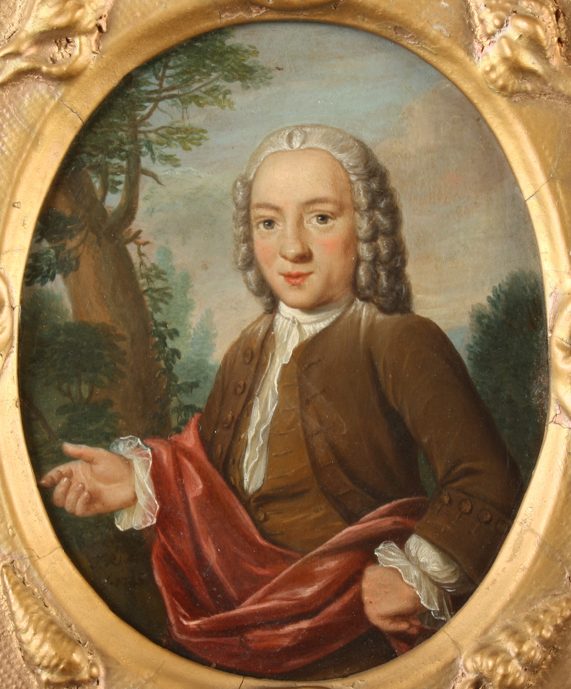 Tibout REGTERS Portrait of a gentleman Oil on copper Signed and dated 1745 12.