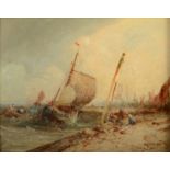 William Edward WEBB Blustery Harbour Oil on panel Signed and dated 84 19 x 24cm