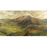 IGGIUS The Ecuador volcano Cotopaxi Oil on board Signed and dated '64 54 x 98cm