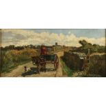 John Ley PETHYBRIDGE A Cornish Lane Oil on canvas Signed 35 x 76cm (See illustration)