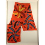 Sir Terry FROST RA Untitled Framed silk scarf Signed to the print Frame size 110 x 80cm Together