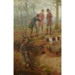 George Goodwin KILBURNE Ferreting Oil on board Signed and dated 1901 35 x 30cm