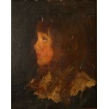 Newlyn School Head of a young girl Oil on panel 26.