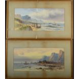 Lennard LEWIS A pair of coastal watercolours Each signed and dated '94 23 x 50.