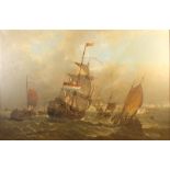 MOOYMAN Dutch shipping Oil on canvas Signed 79 x 119cm Condition report: Some